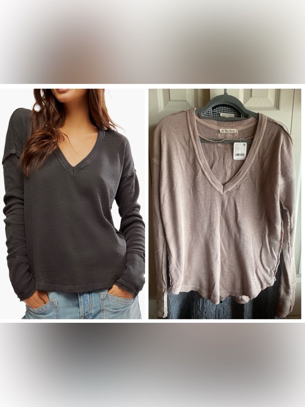 Free People NWT Sail Away 100% Cotton V-Neck Layering Top